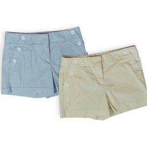 Loft Sailor Shorts Women's Blue Yellow White Stripe Riviera Preppy (Lot of 2) 8